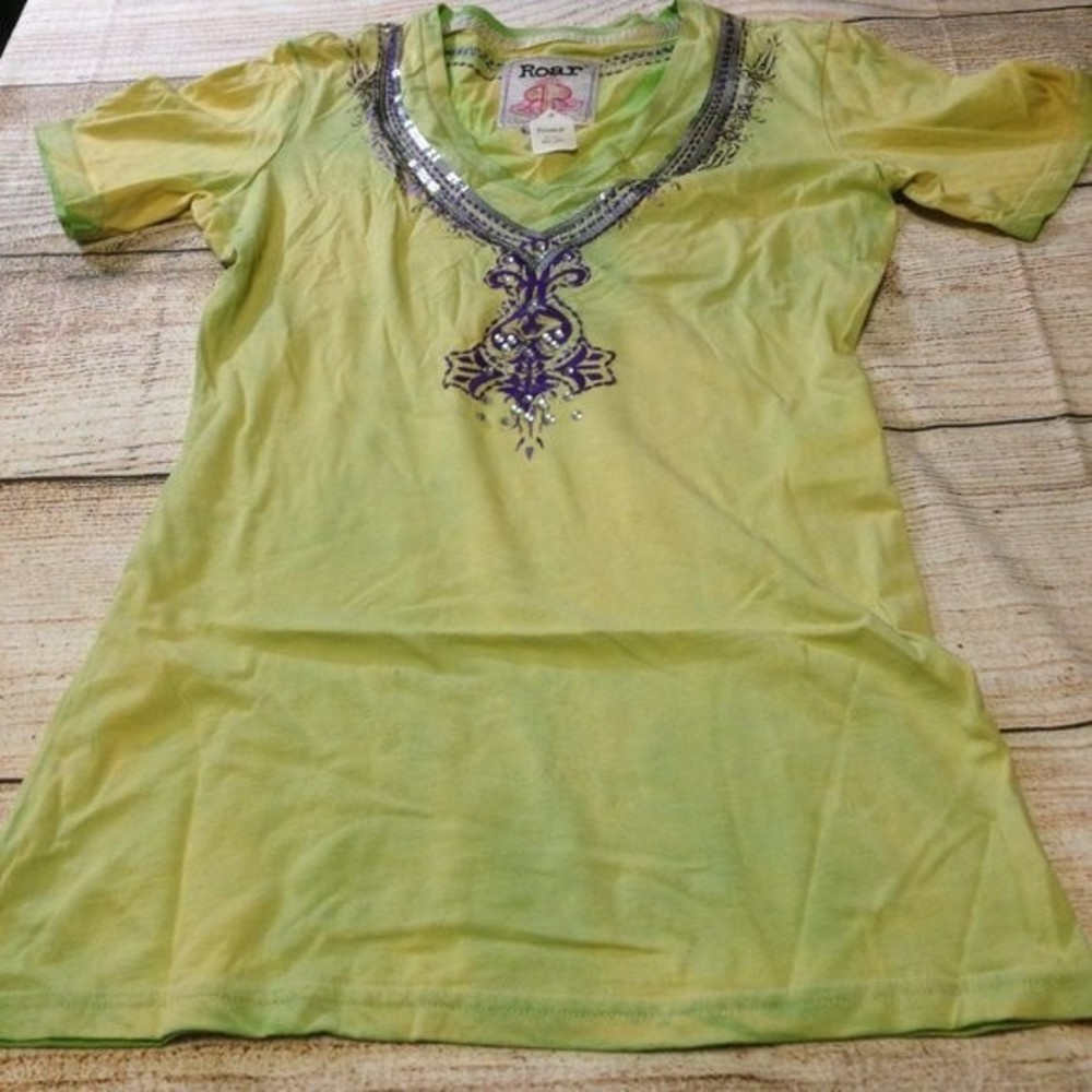 Roar embellished tie-dyed t-shirt